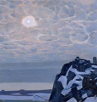 月光。索尔塔瓦拉。 Moonlight. Sortavala. (1918)，尼古拉斯·罗瑞奇