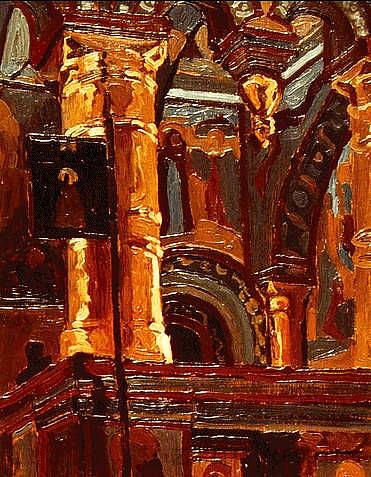 罗斯托夫·维利基。救世主教堂的内部。 Rostov Veliky. Interior of church of Savior. (1903),尼古拉斯·罗瑞奇