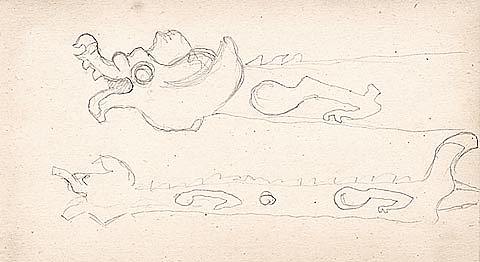 《沙皇萨尔坦的故事》草图 Sketch for "Tale of Tsar Saltan" (1919)，尼古拉斯·罗瑞奇