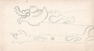 《沙皇萨尔坦的故事》草图 Sketch for “Tale of Tsar Saltan” (1919)，尼古拉斯·罗瑞奇