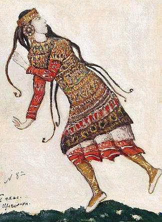 《春之祭》服装草图 Sketch of costumes for “The Rite of Spring” (1912)，尼古拉斯·罗瑞奇