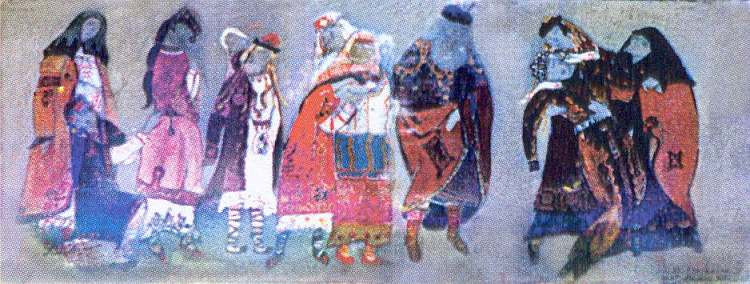 “伊戈尔王子”的服装草图 Sketches of costumes for "Prince Igor"，尼古拉斯·罗瑞奇
