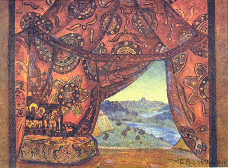 伊凡雷帝的帐篷 Tent of Ivan the Terrible (1909)，尼古拉斯·罗瑞奇