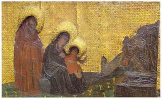 处女假日。圣殿圣母介绍。神圣家族。 The Virgin Holidays. Introduction of the Virgin in Temple. Holy Family. (1907)，尼古拉斯·罗瑞奇
