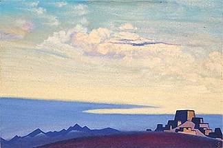 西藏。傍晚。 Tibet. Evening. (1937)，尼古拉斯·罗瑞奇