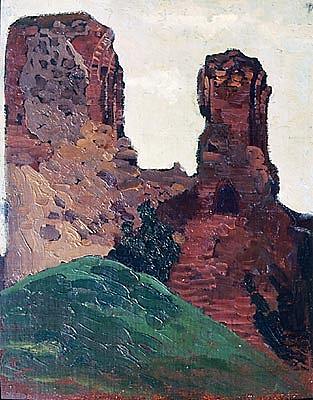 维尔诺。城堡废墟。 Vilno. Ruins of castle. (1903)，尼古拉斯·罗瑞奇