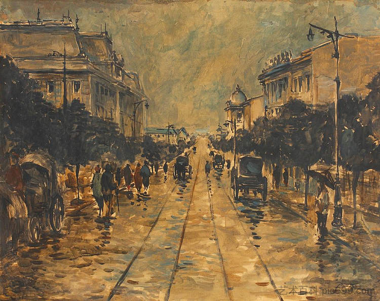 雨后的伊丽莎白大道 Elisabeth Avenue After Rain，尼古拉·达拉斯库