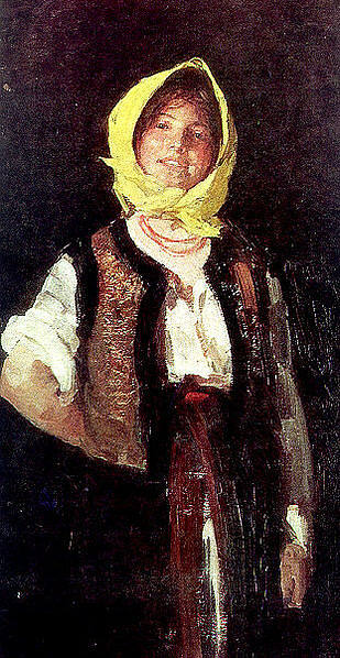 开朗的农妇 Cheerful Peasant Woman (1894)，尼古拉·格里戈里斯丘