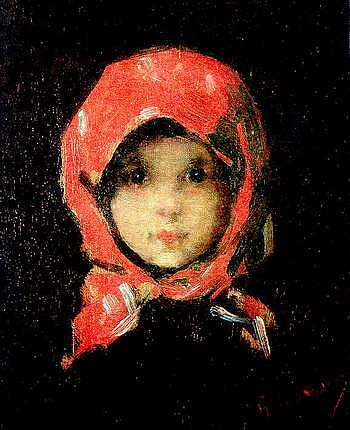 戴红头巾的小女孩 The Little Girl with Red Headscarf，尼古拉·格里戈里斯丘