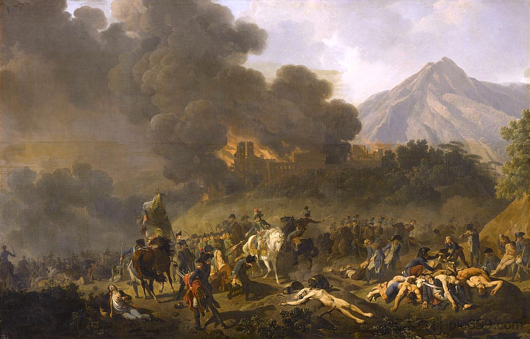 波拿巴在战场上接收囚犯,1797 年 Bonaparte reçoit les prisonniers sur le champ de bataille, 1797 (c.1824),尼古拉斯·安托万·陶内