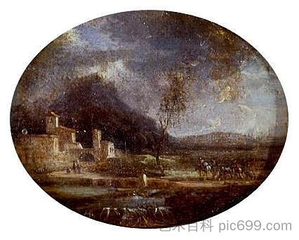 罗马坎帕尼亚的景观 Landscape in the Roman Campagna,尼古拉斯·安托万·陶内