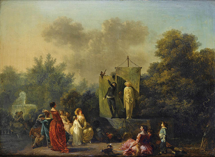 与皮埃罗·斯卡平和阿勒昆一起游行 Parade with Pierrot Scapin and Arlequin,尼古拉斯·安托万·陶内