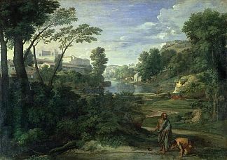 第欧根尼的风景 Landscape with Diogenes (c.1647)，尼古拉斯·普桑