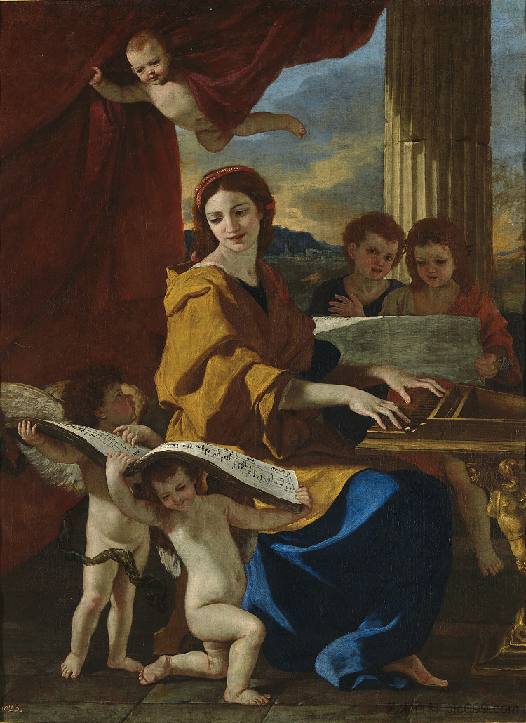 圣塞西莉亚 St. Cecilia (1627 - 1628)，尼古拉斯·普桑