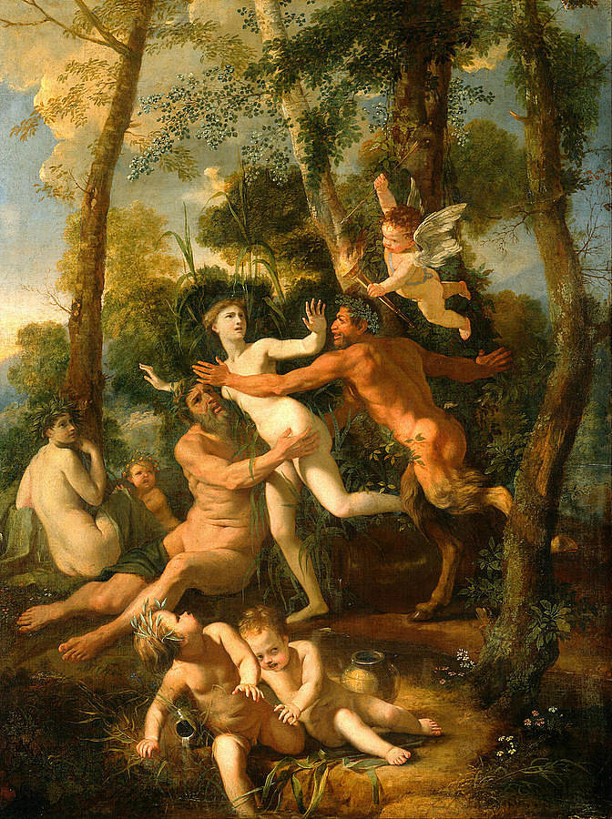 平底锅和西林克斯 Pan and Syrinx (1637 - 1638),尼古拉斯·普桑