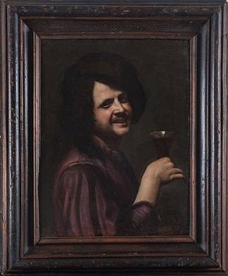 拿着玻璃的年轻人（尼古拉·雷尼尔的肖像？ Young man with glass (Portrait of Nicola Regnier?)，尼古拉斯·图尼埃