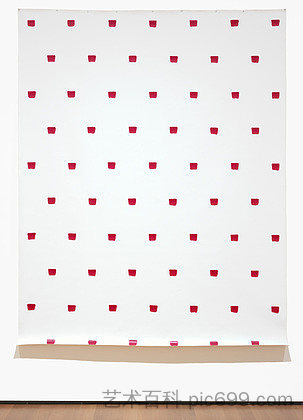 50号画笔的印记以30厘米的固定间隔重复。 Imprints of a No. 50 Paintbrush Repeated at Regular Intervals of 30 cm. (1971)，尼勒托罗尼