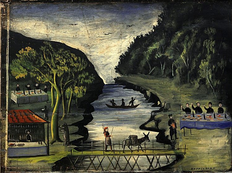 驴桥（六幅画作中挂毯的一部分） Donkey Bridge (part of Tapestry in six paintings)，皮罗斯马尼