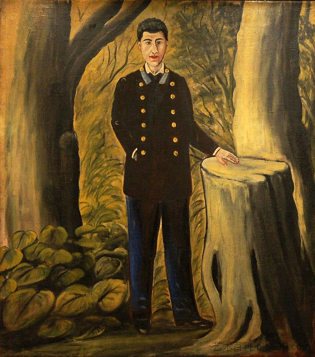 伊利亚·兹达内维奇的肖像 Portrait of Ilya Zdanevich (1913)，皮罗斯马尼