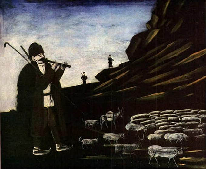 牧羊人与羊群 Shepherd with Flock，皮罗斯马尼