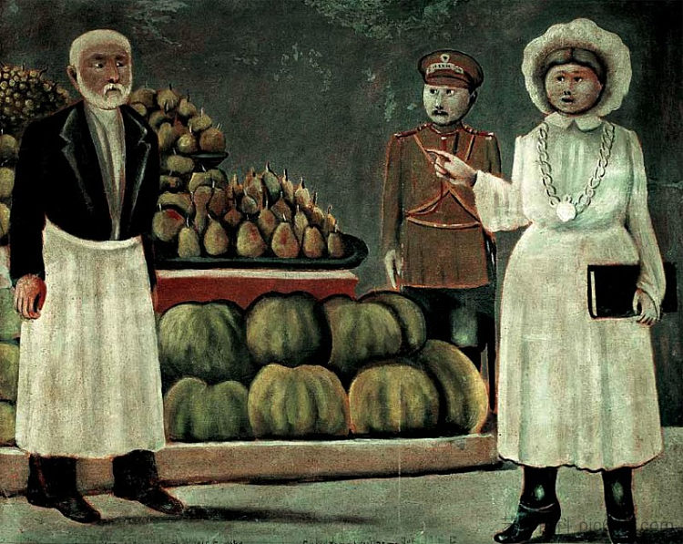 市场的卫生检查员 Sanitary inspector woman of the market (1916; Georgia  )，皮罗斯马尼