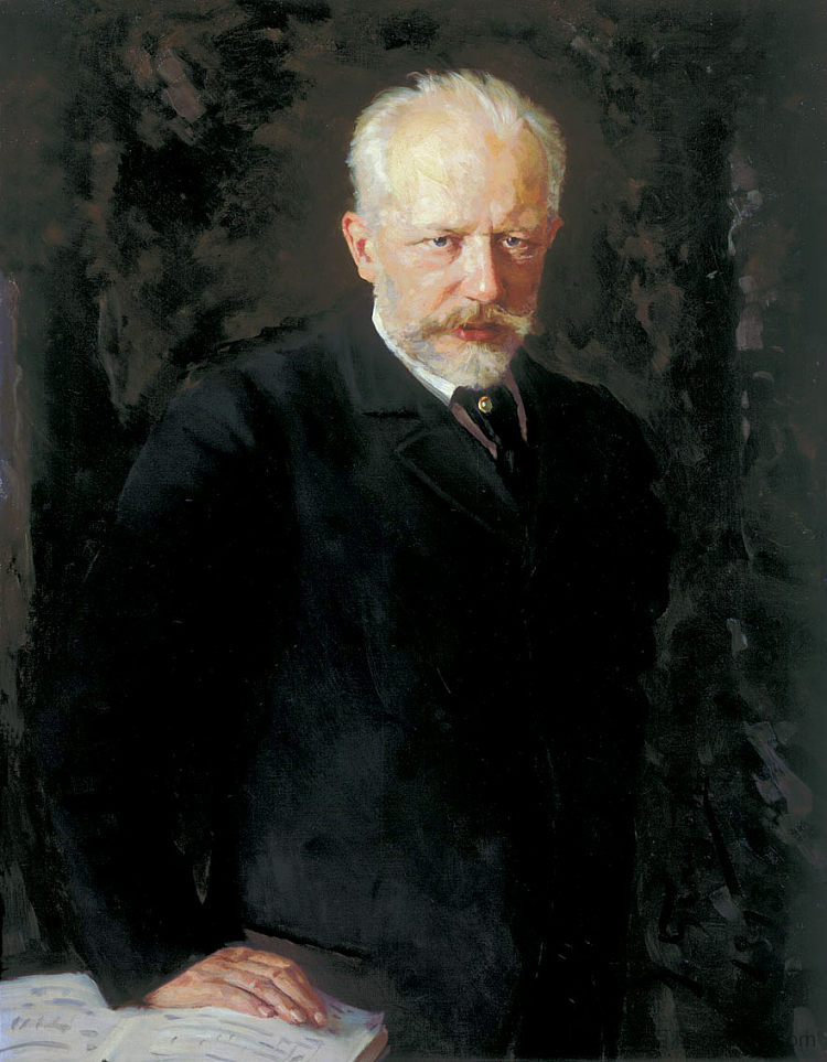 作曲家彼得·伊里奇·柴可夫斯基的肖像 Portrait of the composer Pyotr Ilyich Tchaikovsky (1893; Russian Federation  )，尼古莱·库兹涅佐夫