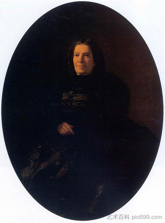 V.N.罗斯托夫采娃的肖像 Portrait of V.N.Rostovtseva (1861)，尼古拉格