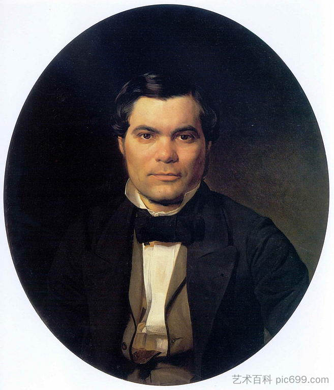 雅科夫·梅尔库洛夫的肖像 Portrait of Yakov Merkulov (1855)，尼古拉格