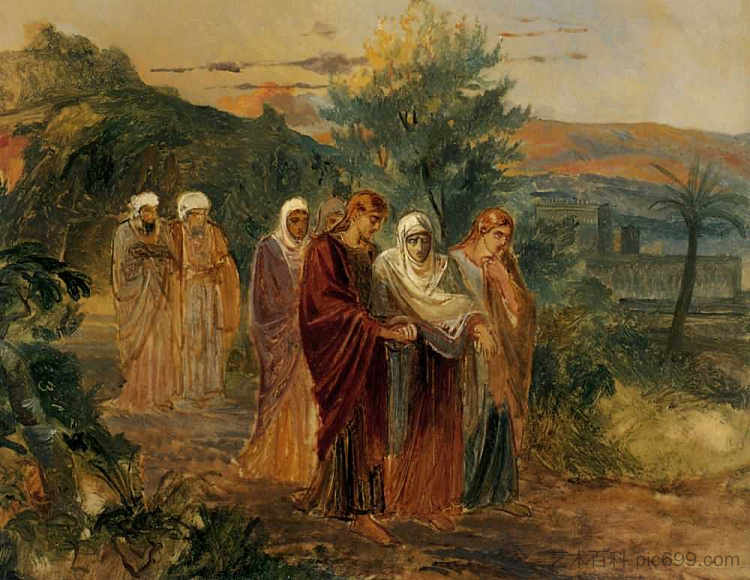 从基督的葬礼中归来 Returning from the burial of Christ (1859)，尼古拉格