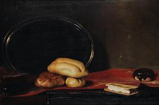 静物/面包 Still Life / Breads (c.1880)，尼古拉斯·吉热斯