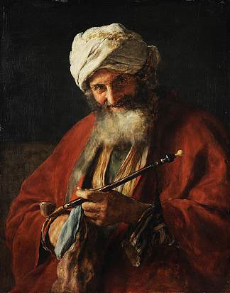 中东人与烟斗 Middle Easterner with Pipe (c.1873)，尼古拉斯·吉热斯