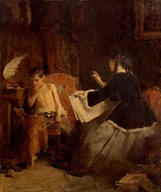 爱神与画家 Eros and the painter (1868)，尼古拉斯·吉热斯