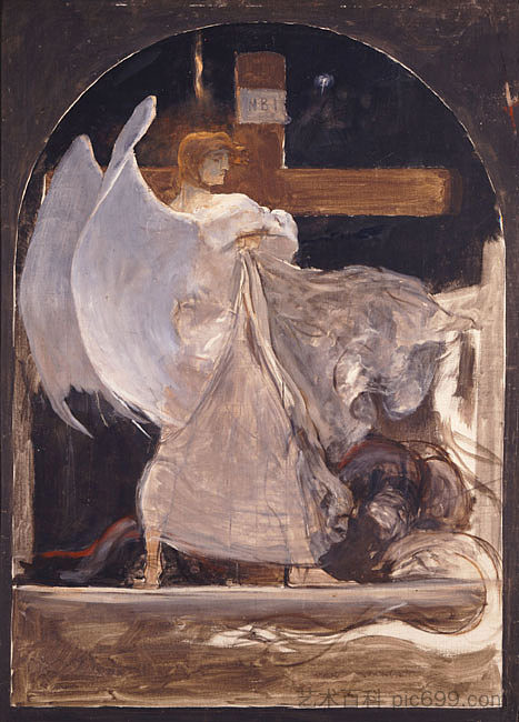 大天使，研究“信仰的基础” The Archangel, Study for "The Grounding of Faith" (1895)，尼古拉斯·吉热斯