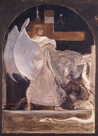 大天使，研究“信仰的基础” The Archangel, Study for “The Grounding of Faith” (1895)，尼古拉斯·吉热斯