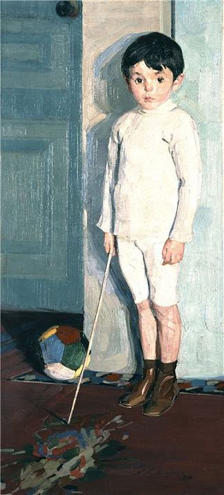 年轻K.M的肖像 Portrait of young K.M (1914)，尼古拉斯·莱特阿斯