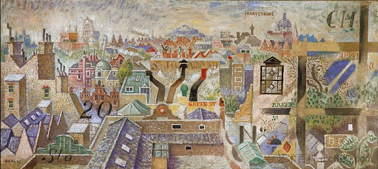 伦敦屋顶 I London Roofs I (1945)，尼科什·哈德吉凯里科什·格希卡斯