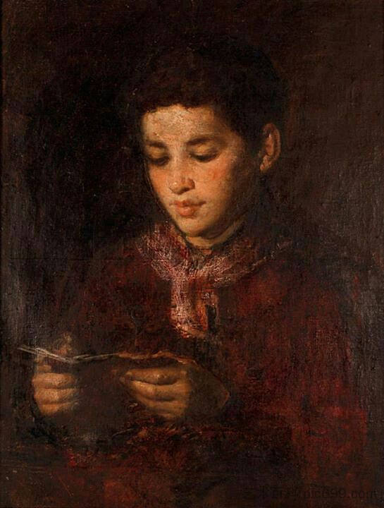 看书的女孩（无题） Girl reading a book (Untitled)，诺亚·博尔迪尼翁