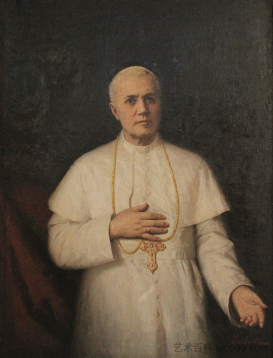 教皇庇护十世的肖像 Portrait of Pope Pius X，诺亚·博尔迪尼翁