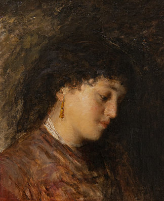 一个年轻女孩的头 Head of a young girl (c.1894)，诺亚·博尔迪尼翁