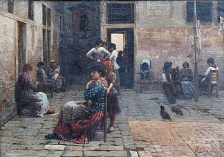 威尼斯庭院 Courtyard of Venice (1883)，诺亚·博尔迪尼翁