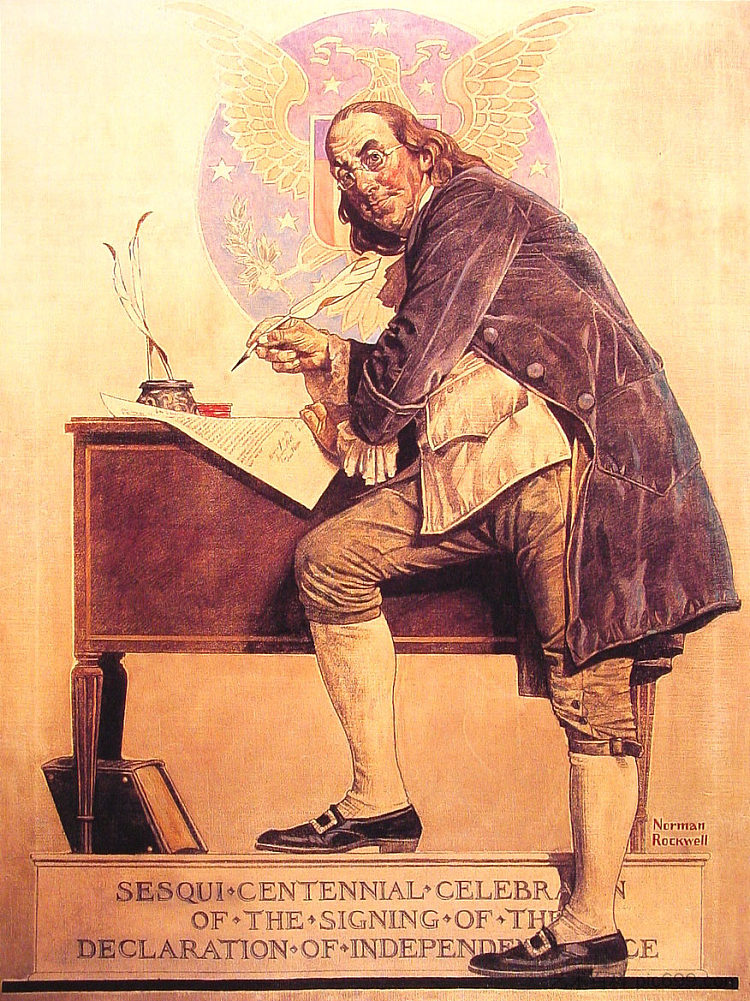 本·富兰克林的百年纪念 Ben Franklin's Sesquicentennial (1926)，诺曼·洛克威尔