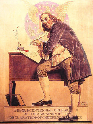 本·富兰克林的百年纪念 Ben Franklin’s Sesquicentennial (1926)，诺曼·洛克威尔