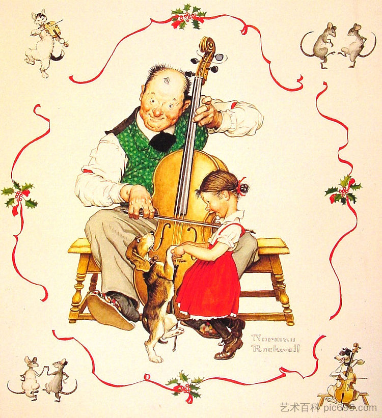 圣诞舞蹈 Christmas Dance (1950)，诺曼·洛克威尔