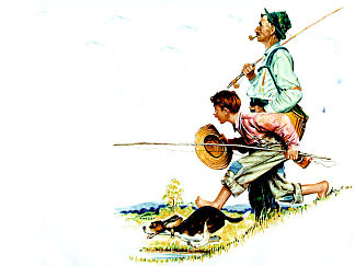 钓鱼 Fishing (1948)，诺曼·洛克威尔