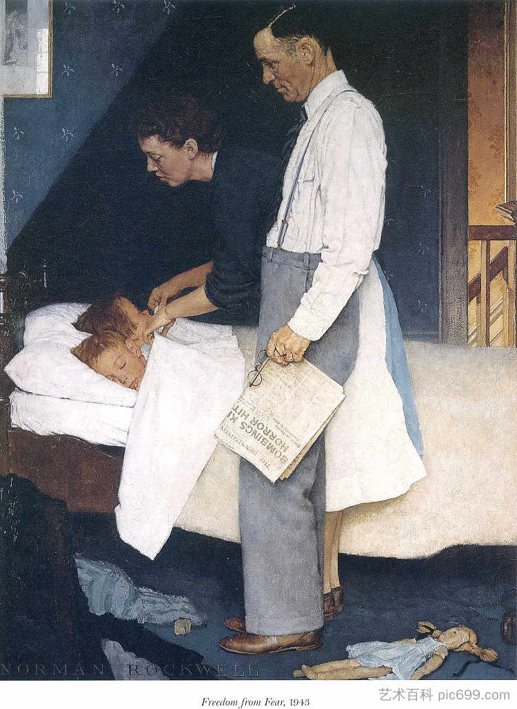 免于恐惧的自由 Freedom From Fear (1943),诺曼·洛克威尔