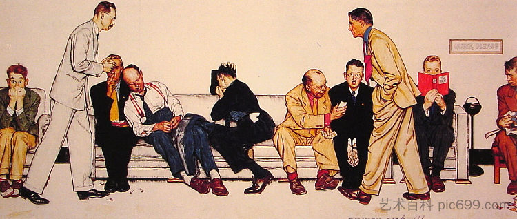 产科候诊室 Maternity Waiting Room (1946)，诺曼·洛克威尔