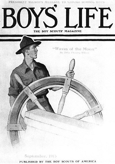 船轮上的侦察兵 Scout at Ship's Wheel (1913)，诺曼·洛克威尔
