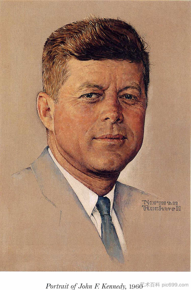 约翰·肯尼迪的肖像 Portrait of John F.Kennedy (1960)，诺曼·洛克威尔