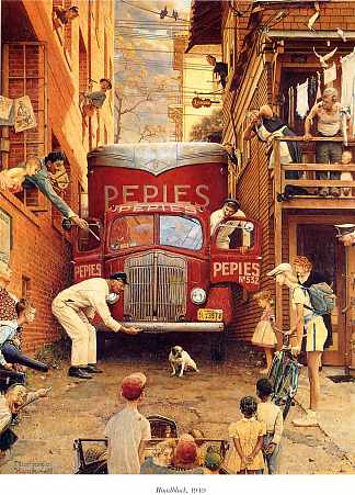 路障 Roadblock (1949)，诺曼·洛克威尔