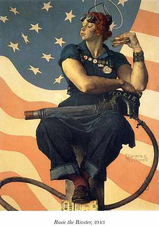 铆钉工罗茜 Rosie the Riveter (1943)，诺曼·洛克威尔